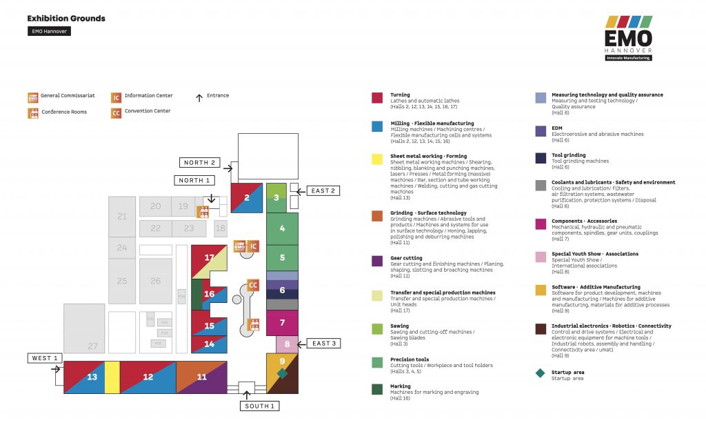 EMO Hannover 2023 exhibition map