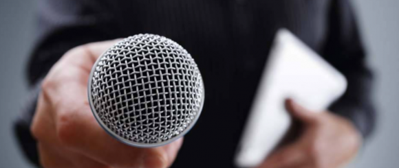 Microphone for an interview with Maurizio Porta, CEO of Porta Solutions