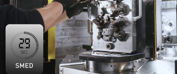 Effective setup on a Portacenter. Only 37 seconds per station.